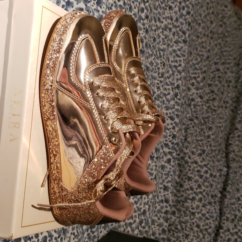 Golden sneakers